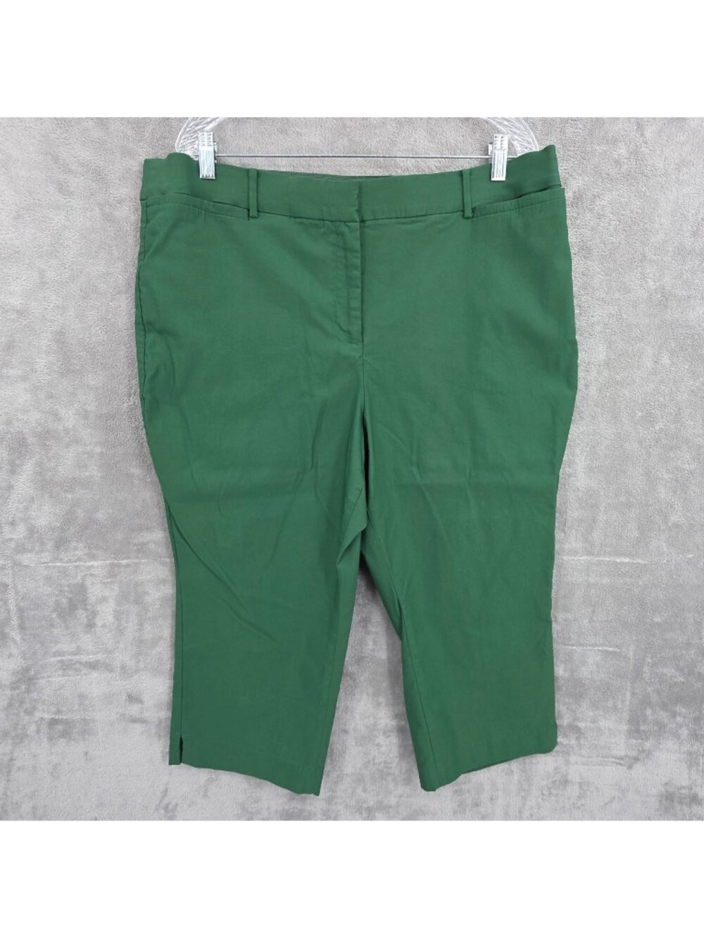 Lane Bryant Cropped Capri Pants 20 P Green Colorful Work Office Stretch Comfort